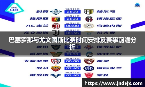 巴塞罗那与尤文图斯比赛时间安排及赛事前瞻分析